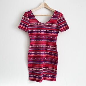 Forever 21 Cotton Blend Tribal Print Bodycon Dress – Size Medium